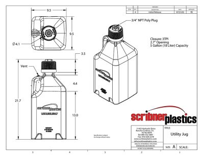 Scribner bidon C/Manguera 5 galones / 19 Litros - Imagen 2