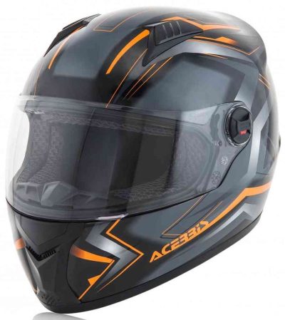 Acerbis Casco FULL FACE FS-807 negro/gris /naranja Talle L