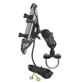 Soporte Porta Celular P/ Manubrio Moto Toma Cargador Usb 5v
