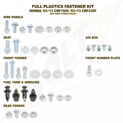 Bolt Kit Tornollos P/ Plasticos CRF 230 50 PCS aprx - Imagen 2