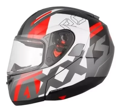 AXXIS Casco Roc sv blow rojo/blanco rebatible T XL