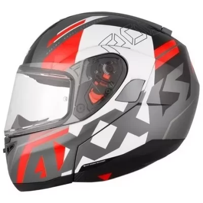 AXXIS Casco Roc sv blow rojo/blanco rebatible T XL