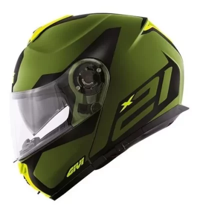 Givi Caso rebatible X21 challenger spirit - verde mate /amarillo T M