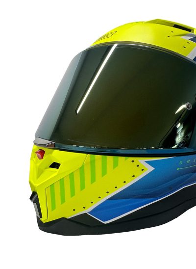 Origine Casco force Bunker Amarillo fluo - Azul - Imagen 2