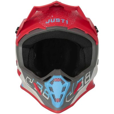 Just1 Casco Cross J38 KORNER azul rojo mate T L - Imagen 2