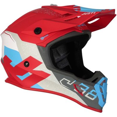 Just1 Casco Cross J38 KORNER azul rojo mate T L - Imagen 5