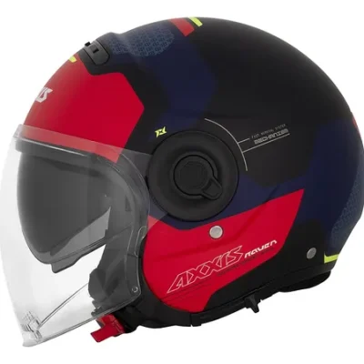 AXXIS Casco Raven SV cypher rojo y azul mate T XL