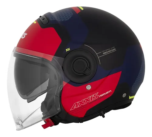 AXXIS Casco Raven SV cypher rojo y azul mate T XL