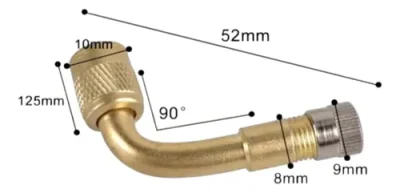 Pico Extensor Válvula Llantas 90 Grados Motos Scooter X2 - Imagen 2
