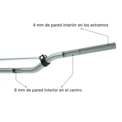 Wirtz Manubrio X7 de 22mm Negro / rojo - Imagen 2