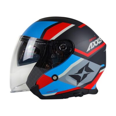 Casco Axxis Jet Mirage SV Damasko Azul Rojo Mate T M