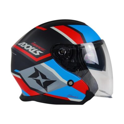 Casco Axxis Jet Mirage SV Damasko Azul Rojo Mate T M - Imagen 3
