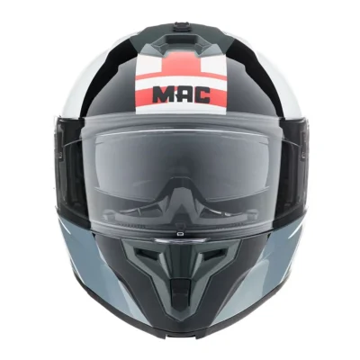 MAC Casco 166 Blaze Monarch Negro / Gris / Rojo / Brillo T M - Imagen 6