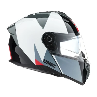 MAC Casco 166 Blaze Monarch Negro / Gris / Rojo / Brillo T M - Imagen 5
