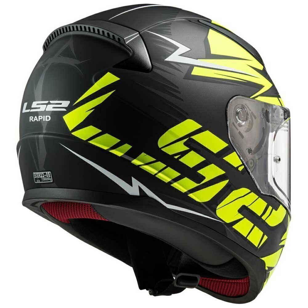LS2 Casco FF353 Rapid Chrome amarillo/negro, talla L - Imagen 2