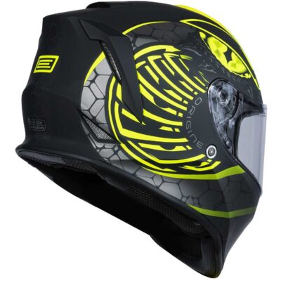Origine Casco DINAMO Fighter Amarillo Fluo Negro Mate T L - Imagen 2