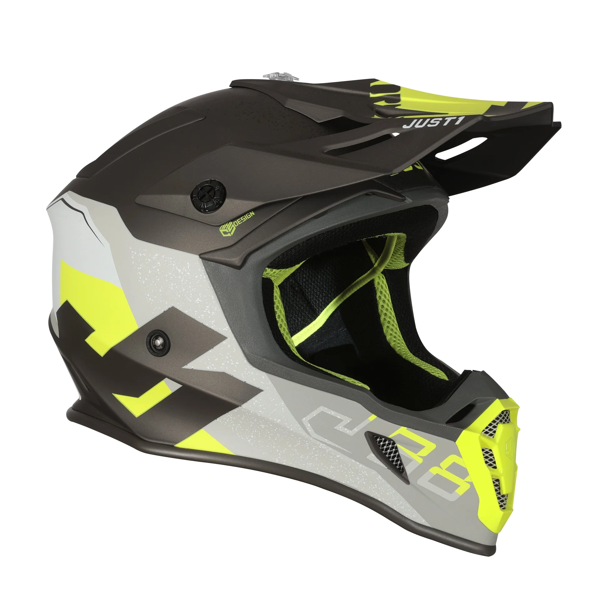 JUST 1 Casco J38 Korner Amarillo Fluo / Titanium Mate T L - Imagen 5