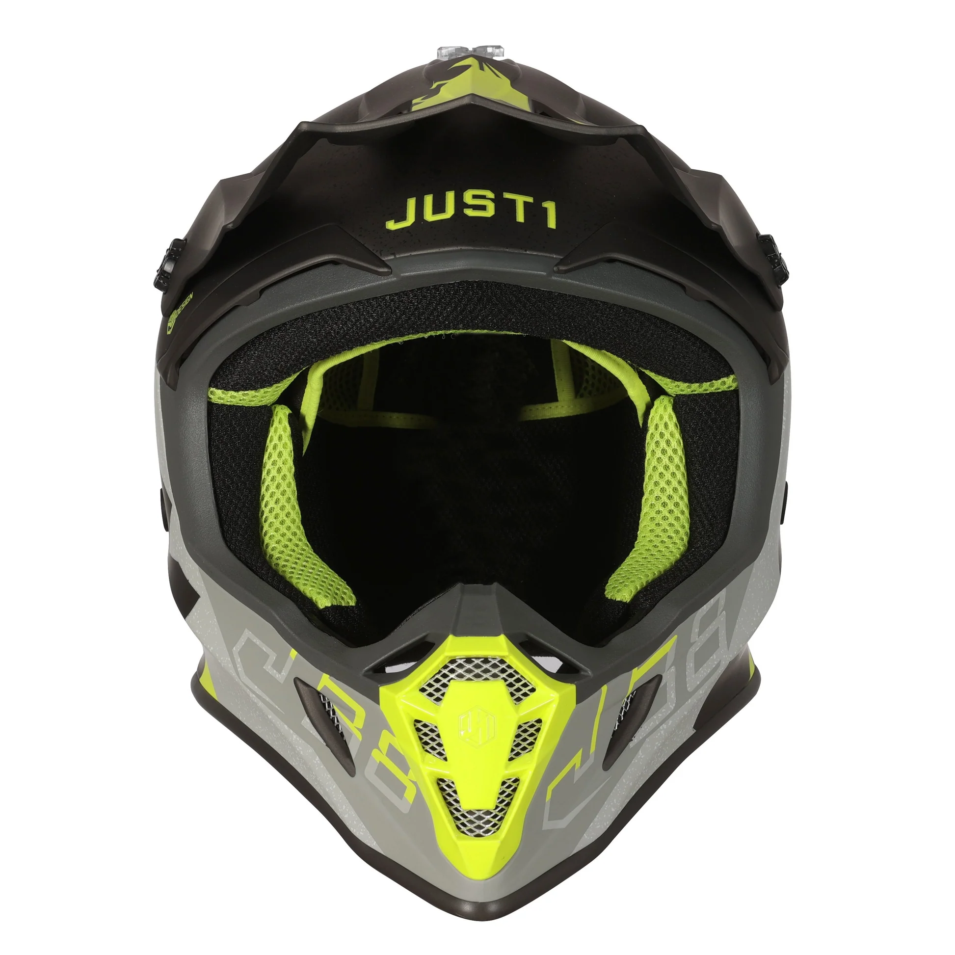 JUST 1 Casco J38 Korner Amarillo Fluo / Titanium Mate T L - Imagen 4