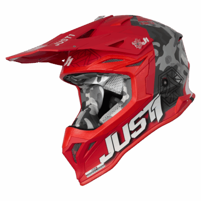 Just 1 casco J39 Kinetic Camo Negro / gris / rojo T M