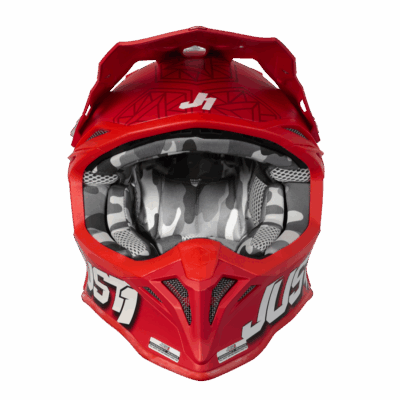 Just 1 casco J39 Kinetic Camo Negro / gris / rojo T M - Imagen 5