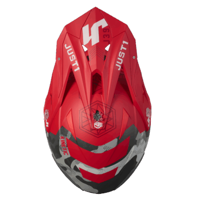 Just 1 casco J39 Kinetic Camo Negro / gris / rojo T M - Imagen 4