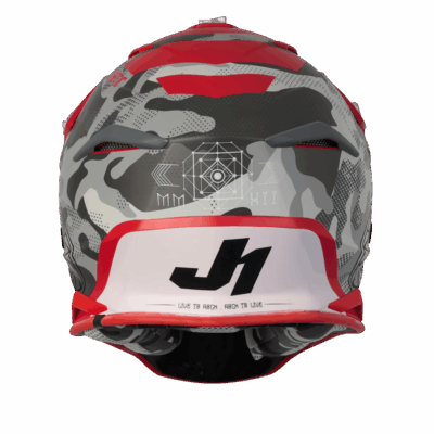 Just 1 casco J39 Kinetic Camo Negro / gris / rojo T M - Imagen 3