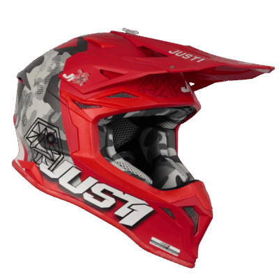 Just 1 casco J39 Kinetic Camo Negro / gris / rojo T M - Imagen 2